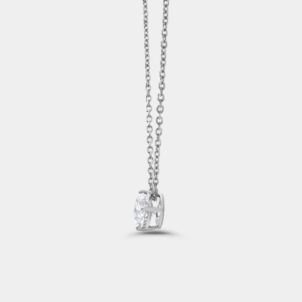 1/2 Carat Lab-Grown Diamond Round-Shaped Slider Solitaire Pendant — GILDED New York