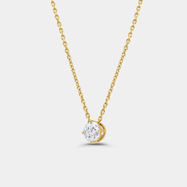 1/2 Carat Lab-Grown Diamond Round-Shaped Slider Solitaire Pendant — GILDED New York