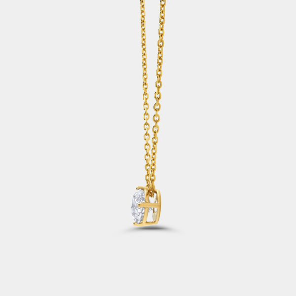 1/2 Carat Lab-Grown Diamond Round-Shaped Slider Solitaire Pendant — GILDED New York