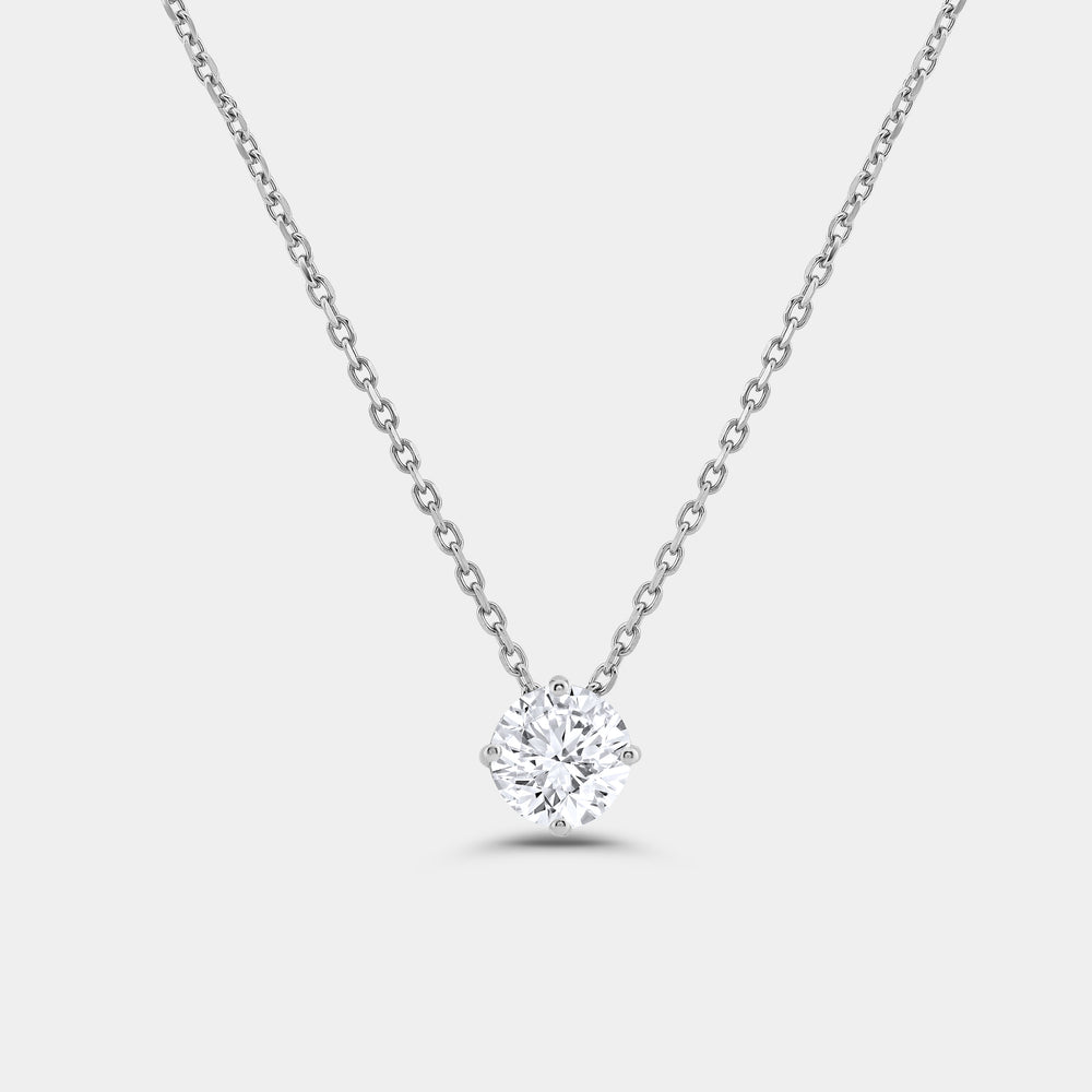 Gilded 3/4 Carat Lab-Grown Diamond Round-Shaped Slider Solitaire Pendant