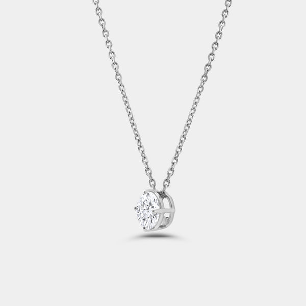 3/4 Carat Lab-Grown Diamond Round-Shaped Slider Solitaire Pendant — GILDED New York
