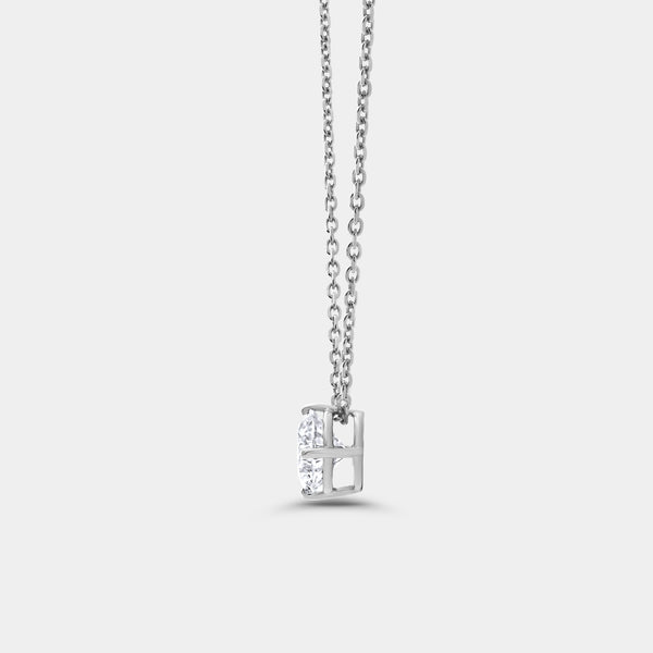 3/4 Carat Lab-Grown Diamond Round-Shaped Slider Solitaire Pendant — GILDED New York