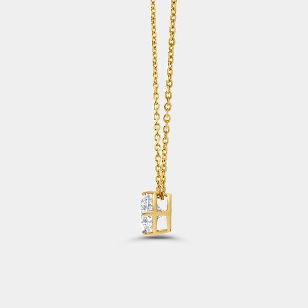3/4 Carat Lab-Grown Diamond Round-Shaped Slider Solitaire Pendant — GILDED New York