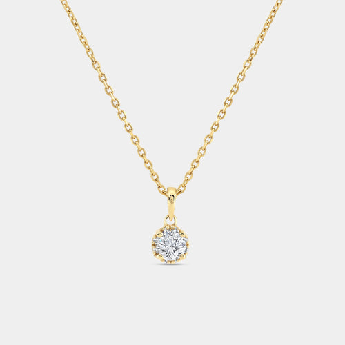 Gilded 1/4 Carat Lab-Grown Diamond Round-Shaped Hidden Halo Solitaire Plus Pendant