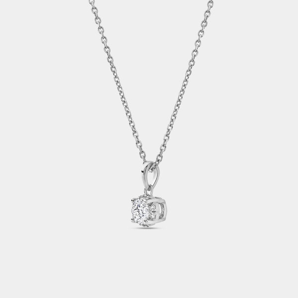 Gilded 1/4 Carat Lab-Grown Diamond Round-Shaped Hidden Halo Solitaire Plus Pendant