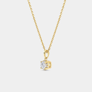 Gilded 1/4 Carat Lab-Grown Diamond Round-Shaped Hidden Halo Solitaire Plus Pendant