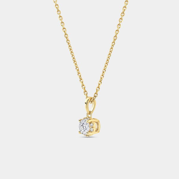 Gilded 1/4 Carat Lab-Grown Diamond Round-Shaped Hidden Halo Solitaire Plus Pendant