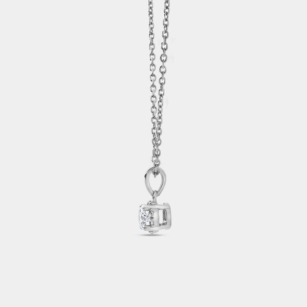 Gilded 1/4 Carat Lab-Grown Diamond Round-Shaped Hidden Halo Solitaire Plus Pendant
