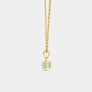 Gilded 1/4 Carat Lab-Grown Diamond Round-Shaped Hidden Halo Solitaire Plus Pendant