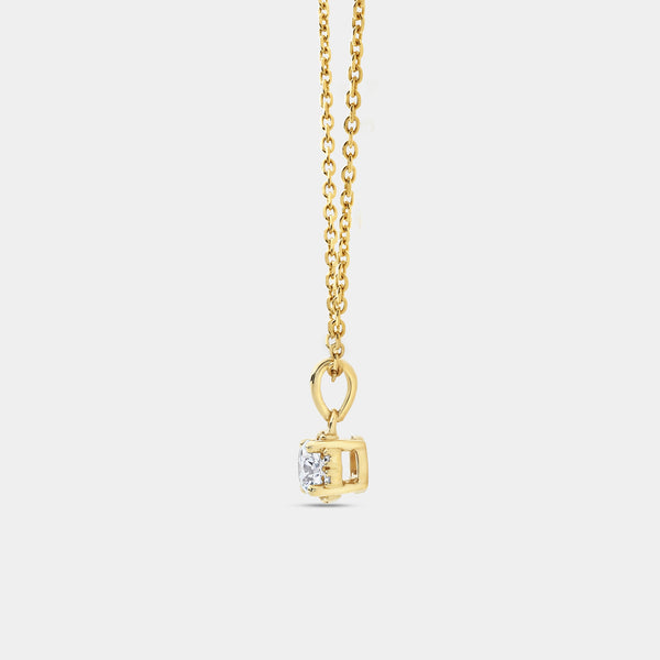 Gilded 1/4 Carat Lab-Grown Diamond Round-Shaped Hidden Halo Solitaire Plus Pendant