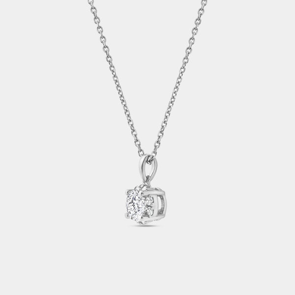 Gilded 1/2 Carat Lab-Grown Diamond Round-Shaped Hidden Halo Solitaire Plus Pendant