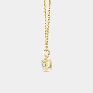 Gilded 1/2 Carat Lab-Grown Diamond Round-Shaped Hidden Halo Solitaire Plus Pendant