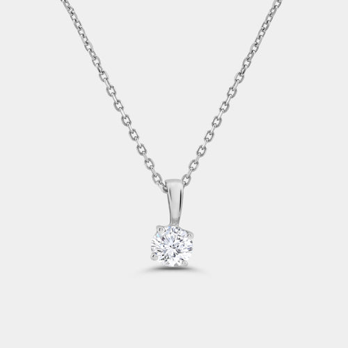 Gilded 1/4 Carat Lab-Grown Diamond Round-Shaped Classic Solitaire Pendant