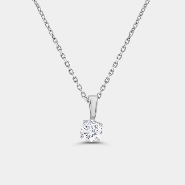 1/4 Carat Lab-Grown Diamond Round-Shaped Classic Solitaire Pendant — GILDED New York