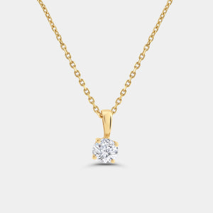 Gilded 1/4 Carat Lab-Grown Diamond Round-Shaped Classic Solitaire Pendant