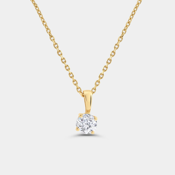 1/4 Carat Lab-Grown Diamond Round-Shaped Classic Solitaire Pendant — GILDED New York