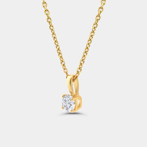 Gilded 1/4 Carat Lab-Grown Diamond Round-Shaped Classic Solitaire Pendant