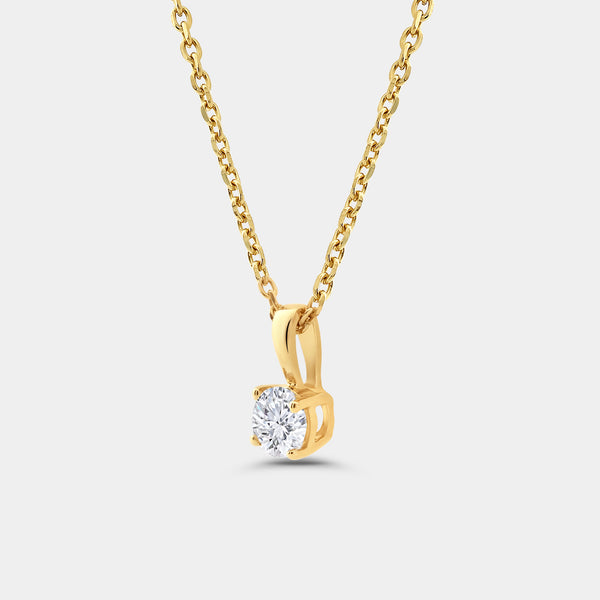 1/4 Carat Lab-Grown Diamond Round-Shaped Classic Solitaire Pendant — GILDED New York