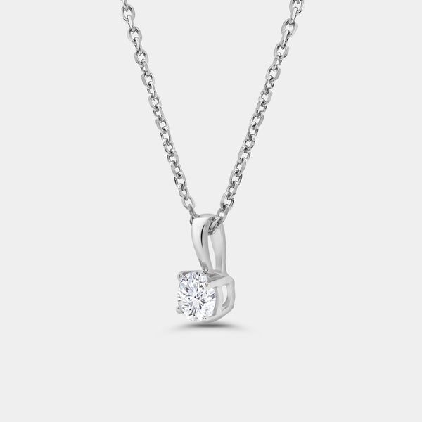 1/4 Carat Lab-Grown Diamond Round-Shaped Classic Solitaire Pendant — GILDED New York