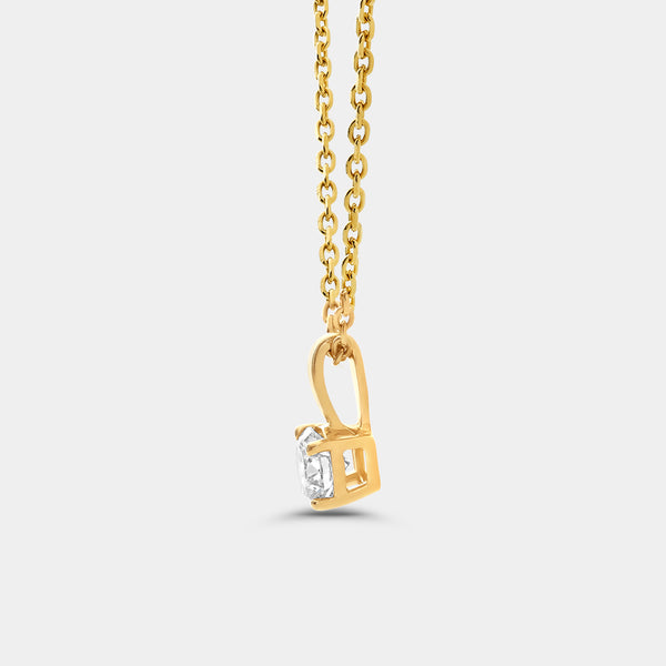 1/4 Carat Lab-Grown Diamond Round-Shaped Classic Solitaire Pendant — GILDED New York