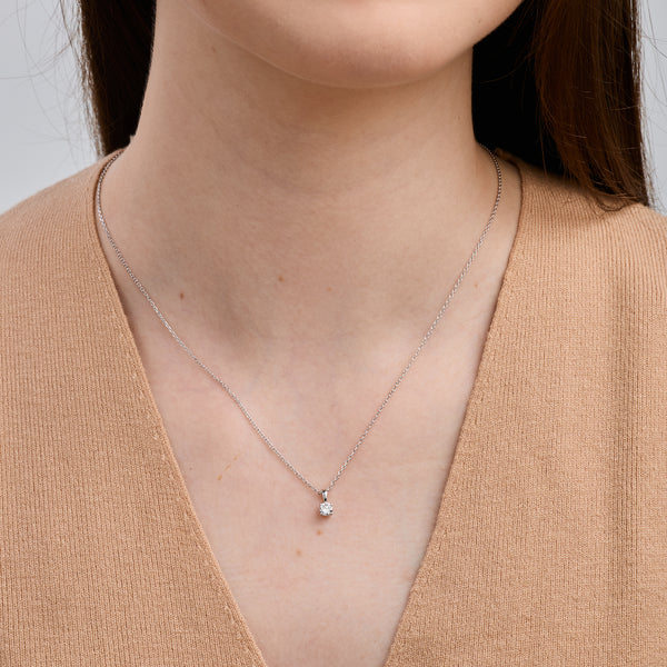 1/4 Carat Lab-Grown Diamond Round-Shaped Classic Solitaire Pendant — GILDED New York