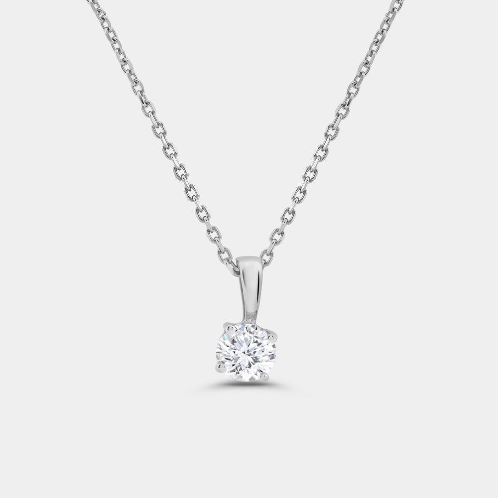 Gilded 1/4 Carat Lab-Grown Diamond Round-Shaped Classic Solitaire Pendant