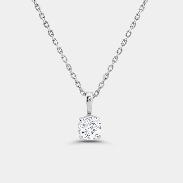 1/2 Carat Lab-Grown Diamond Round-Shaped Classic Solitaire Pendant — GILDED New York