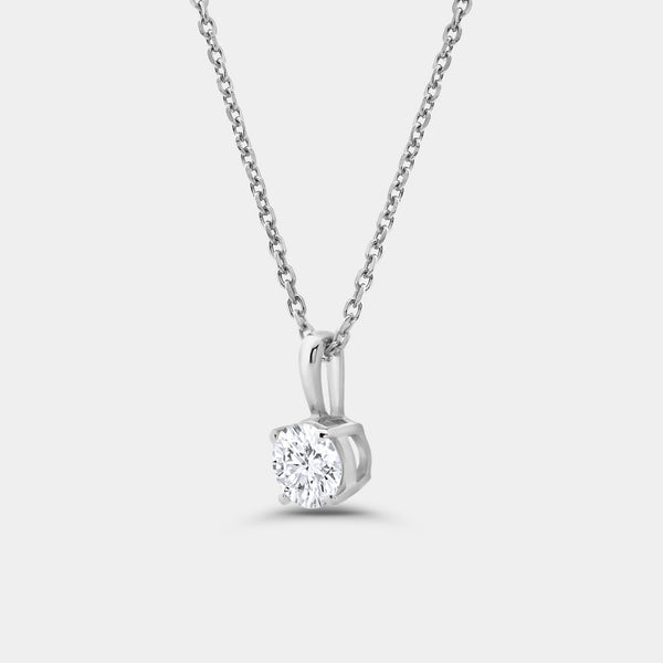 1/2 Carat Lab-Grown Diamond Round-Shaped Classic Solitaire Pendant — GILDED New York