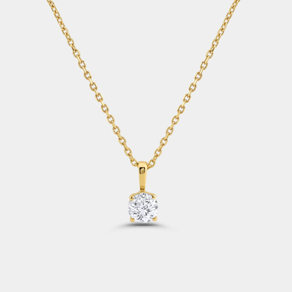 1/2 Carat Lab-Grown Diamond Round-Shaped Classic Solitaire Pendant — GILDED New York