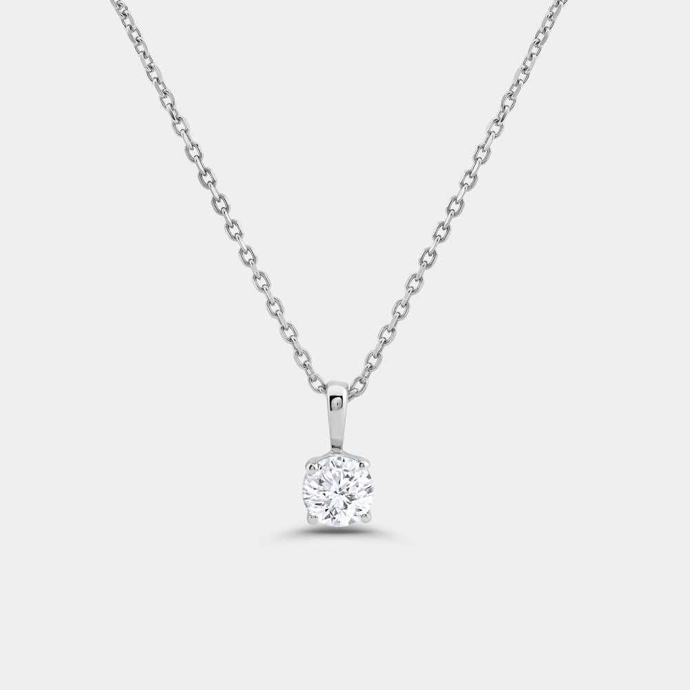 Gilded 1/2 Carat Lab-Grown Diamond Round-Shaped Classic Solitaire Pendant