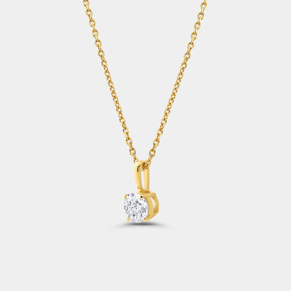 1/2 Carat Lab-Grown Diamond Round-Shaped Classic Solitaire Pendant — GILDED New York