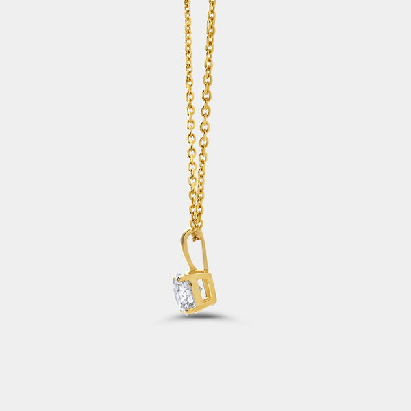 1/2 Carat Lab-Grown Diamond Round-Shaped Classic Solitaire Pendant — GILDED New York