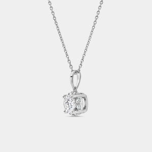 Gilded 1 Carat Lab-Grown Diamond Round-Shaped Hidden Halo Solitaire Plus Pendant
