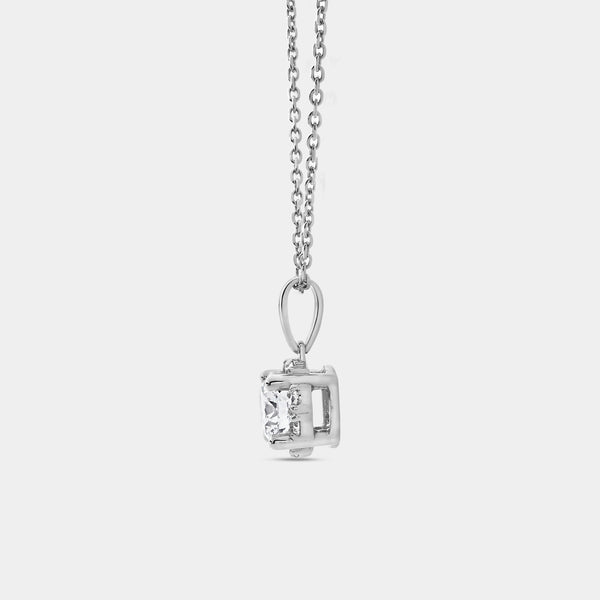 Gilded 1 Carat Lab-Grown Diamond Round-Shaped Hidden Halo Solitaire Plus Pendant