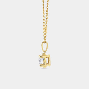 Gilded 1 Carat Lab-Grown Diamond Round-Shaped Hidden Halo Solitaire Plus Pendant