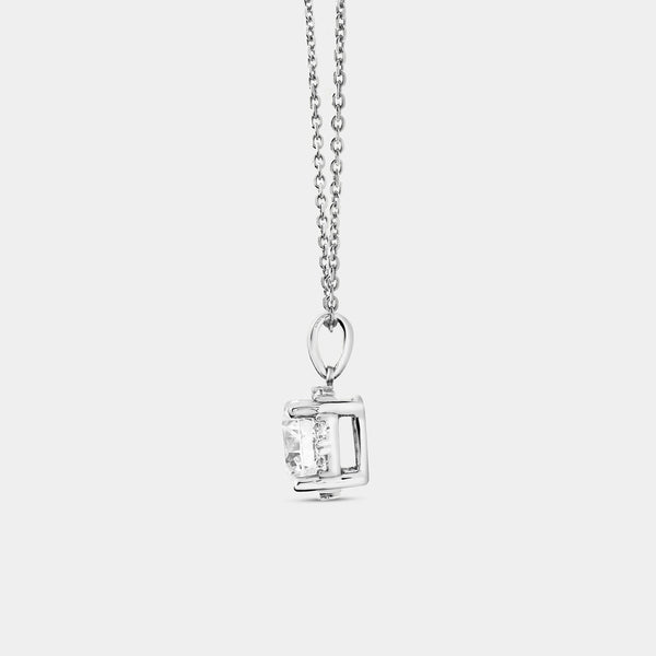 Gilded 2 Carat Lab-Grown Diamond Round-Shaped Hidden Halo Solitaire Plus Pendant