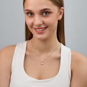 Gilded 1/2 Carat Lab-Grown Diamond Round-Shaped Delicate Hidden Halo Solitaire Plus Pendant