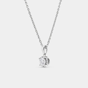 Gilded 1/2 Carat Lab-Grown Diamond Round-Shaped Delicate Hidden Halo Solitaire Plus Pendant