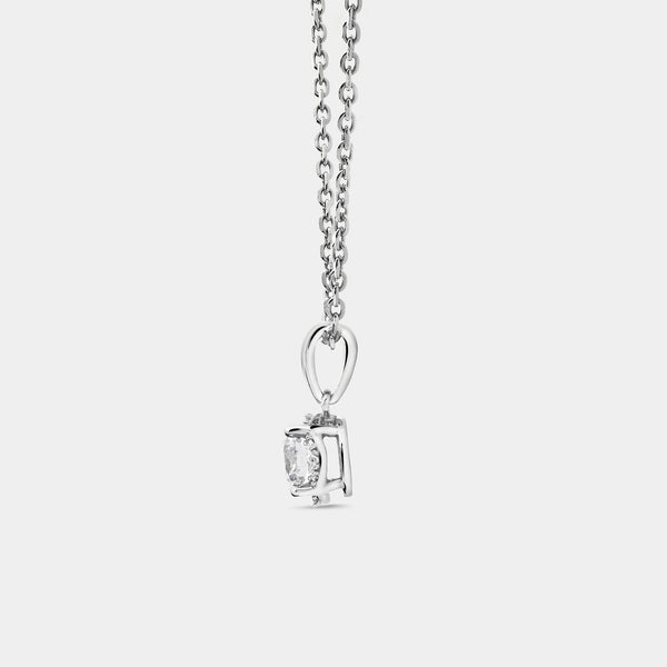 Gilded 1/2 Carat Lab-Grown Diamond Round-Shaped Delicate Hidden Halo Solitaire Plus Pendant