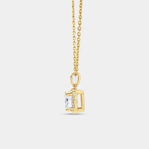 Gilded 1 and 1/2 Carat Lab-Grown Diamond Round-Shaped Cushion Hidden Halo Solitaire Plus Pendant