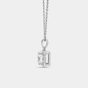 Gilded 2 Carat Lab-Grown Diamond Round-Shaped Solitaire Plus Pendant with a Hidden Cushion Halo