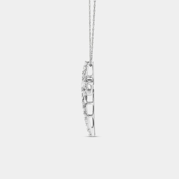Gilded 1 Carat Lab-Grown Diamond Looping Curved Cross Pendant
