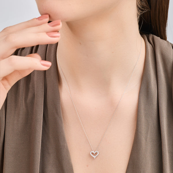 Gilded 1/4 Carat Lab-Grown Diamond Dainty Heart-Shaped Necklace
