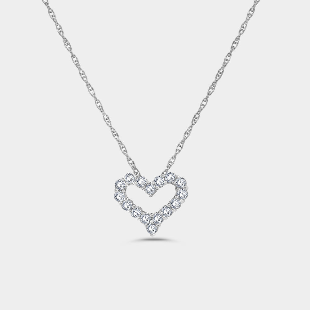 Gilded 1/4 Carat Lab-Grown Diamond Dainty Heart-Shaped Necklace