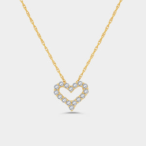 Gilded 1/4 Carat Lab-Grown Diamond Dainty Heart-Shaped Necklace