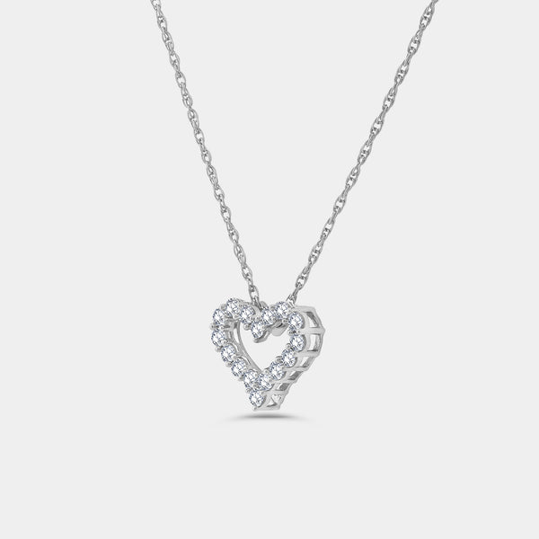 Gilded 1/4 Carat Lab-Grown Diamond Dainty Heart-Shaped Necklace
