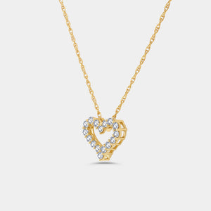 Gilded 1/4 Carat Lab-Grown Diamond Dainty Heart-Shaped Necklace