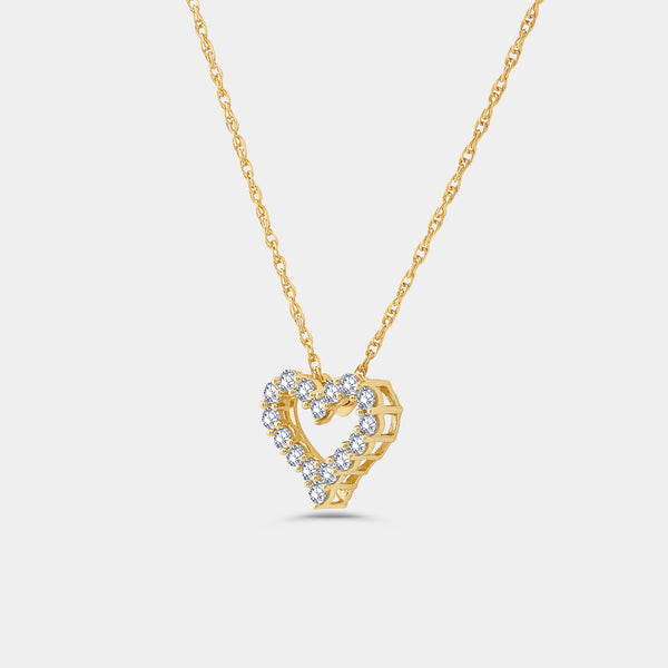 Gilded 1/4 Carat Lab-Grown Diamond Dainty Heart-Shaped Necklace