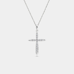Gilded 1/4 Carat Lab-Grown Diamond Tapered Edge Cross Pendant