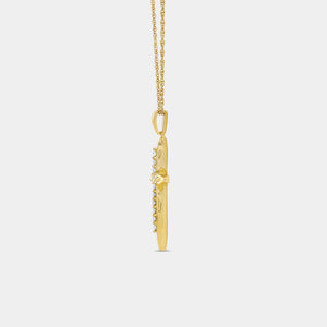 Gilded 1/4 Carat Lab-Grown Diamond Tapered Edge Cross Pendant